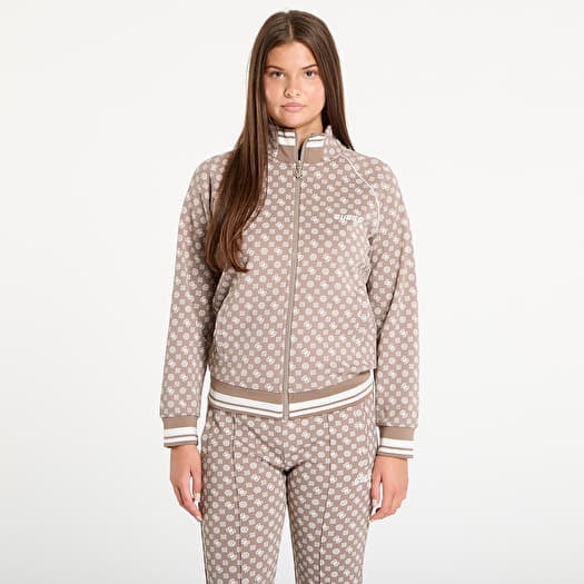 GUESS Aggie Full Zip Sweatshirt Brown