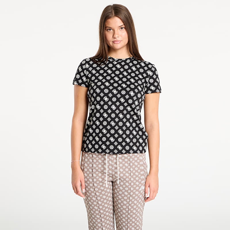 T-paita GUESS Gloria Peony Ss T-Shirt Black