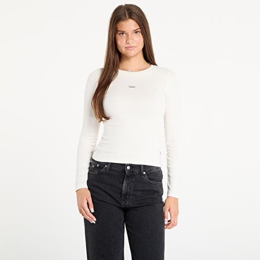 T-paita Guess Jeans Ls Cn Embro Slim White