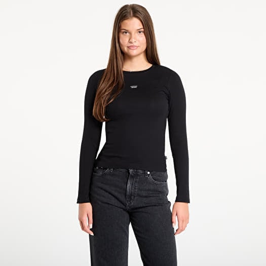 T-paita Guess Jeans Ls Cn Embro Slim Black