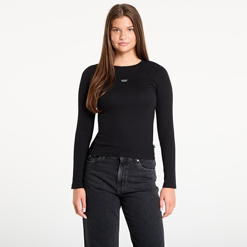 Camiseta Guess Jeans Ls Cn Embro Slim Black