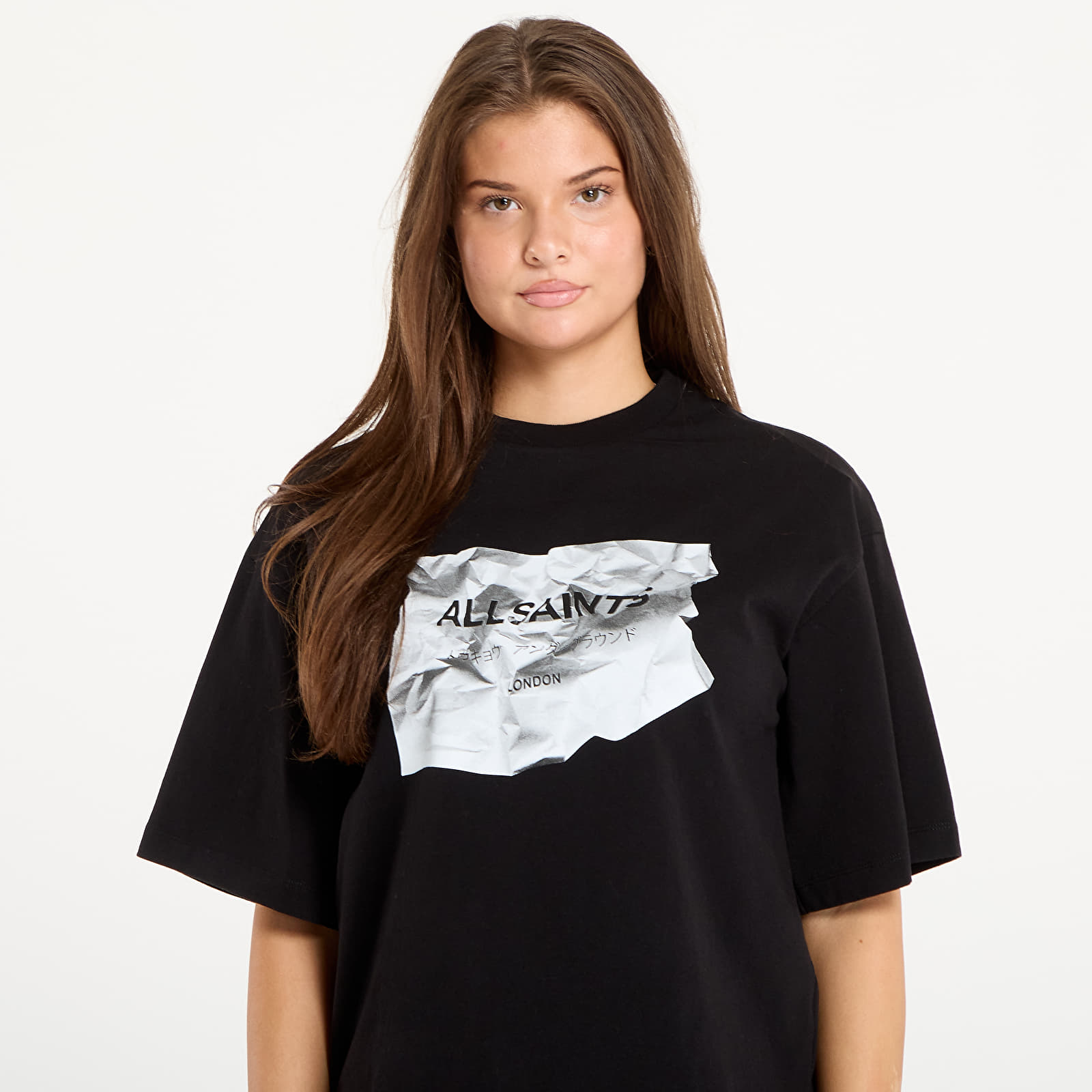 Γυναικεία μπλουζάκια AllSaints Scrunch Amelie Tee Black