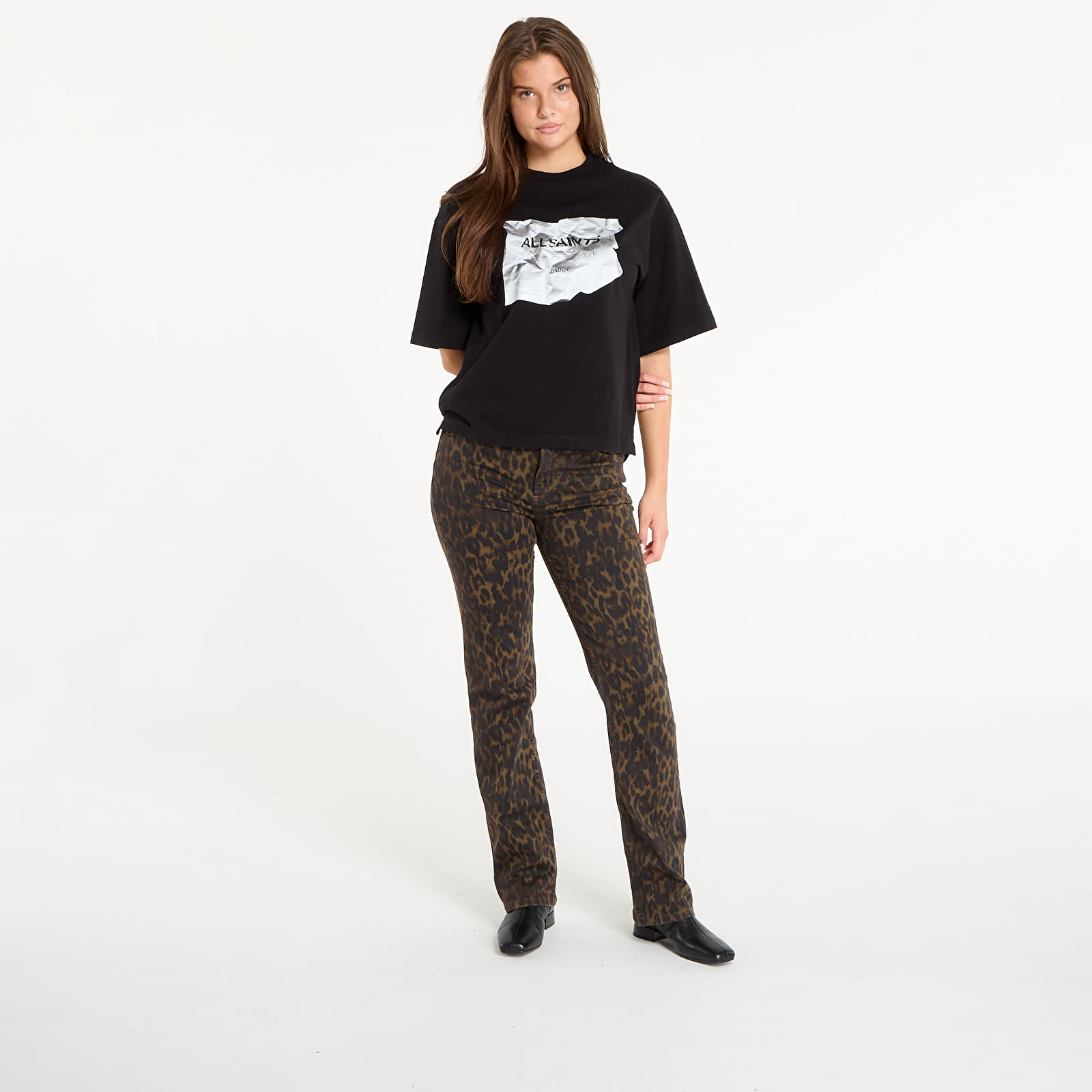 Γυναικεία μπλουζάκια AllSaints Scrunch Amelie Tee Black