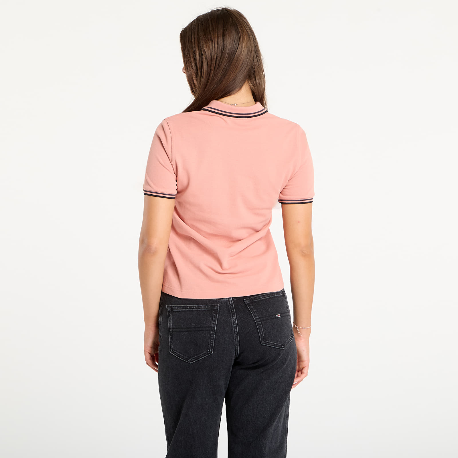 T-shirts de senhora FRED PERRY Twin Tipped Shirt Blossom Pink/ Anchor Grey/ Black