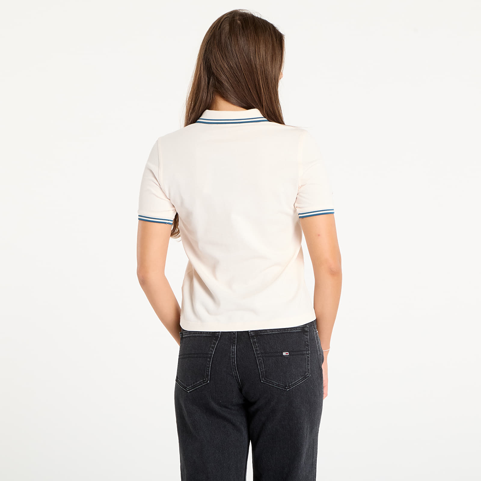 T-shirts de senhora FRED PERRY Twin Tipped Fred Perry Shirt Silky Peach/ Dark Petrol