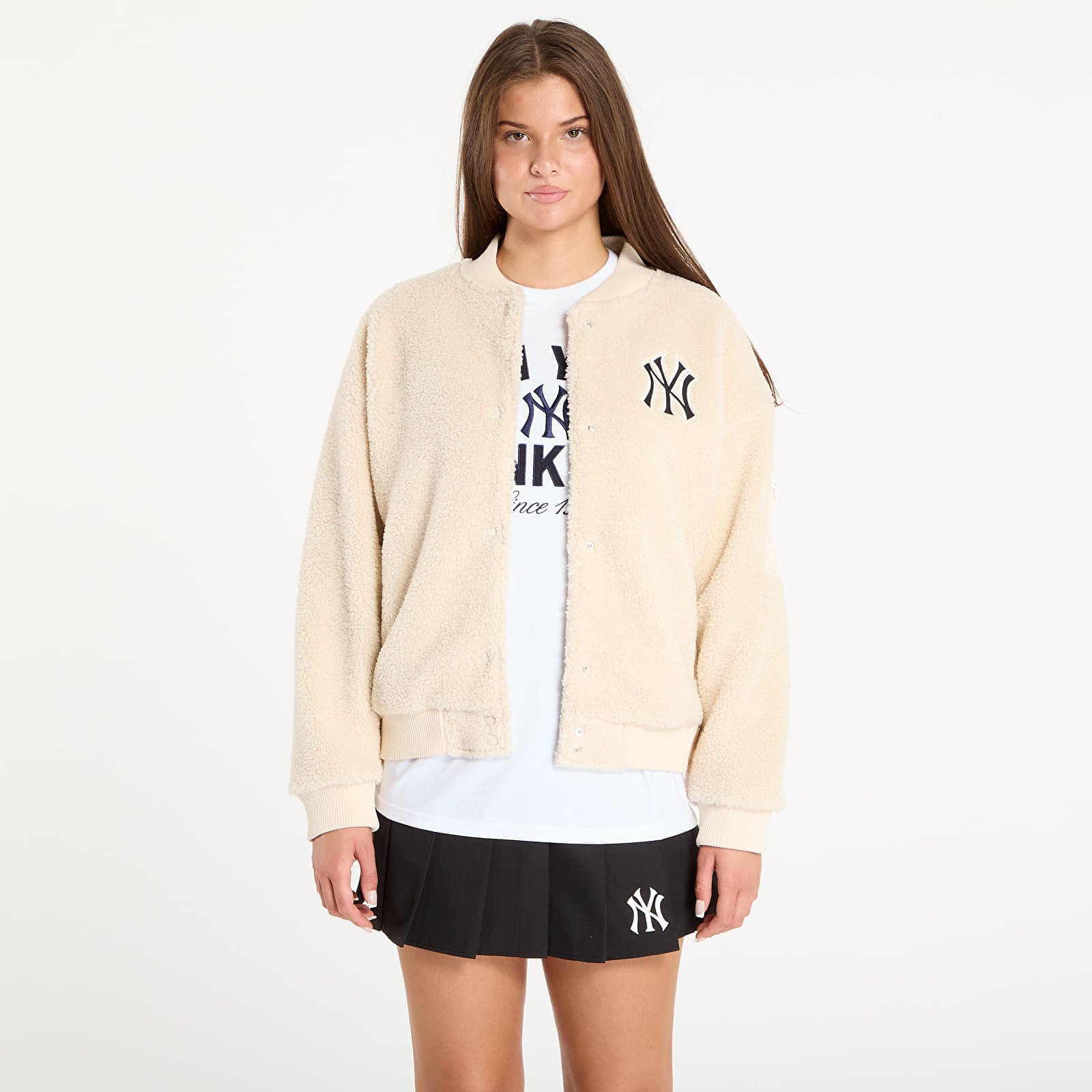 Veste New Era MLB Sherpa Bomber New York Yankees Light Cream XL