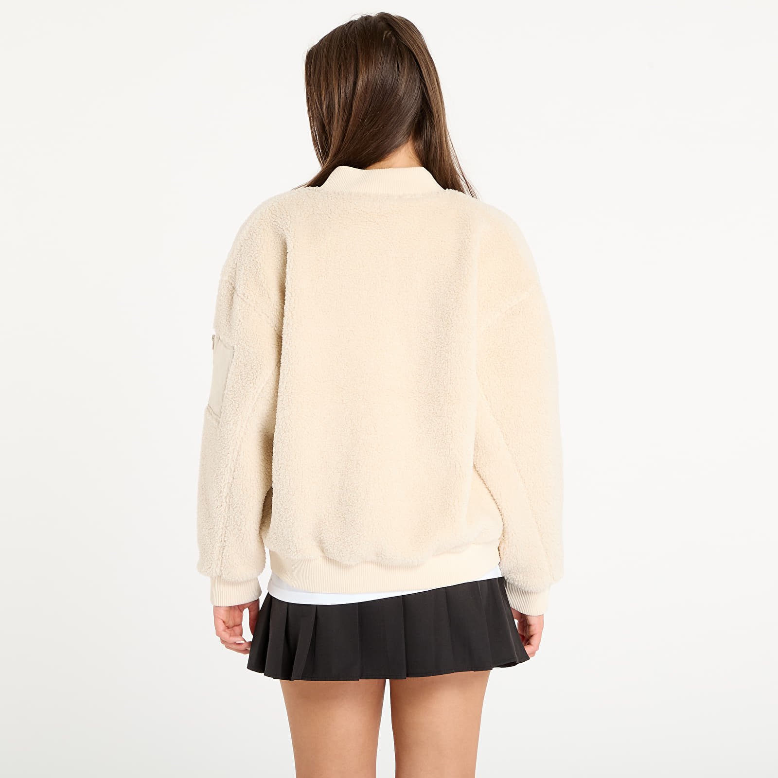 Chaquetas de mujer New Era MLB Sherpa Bomber New York Yankees Light Cream