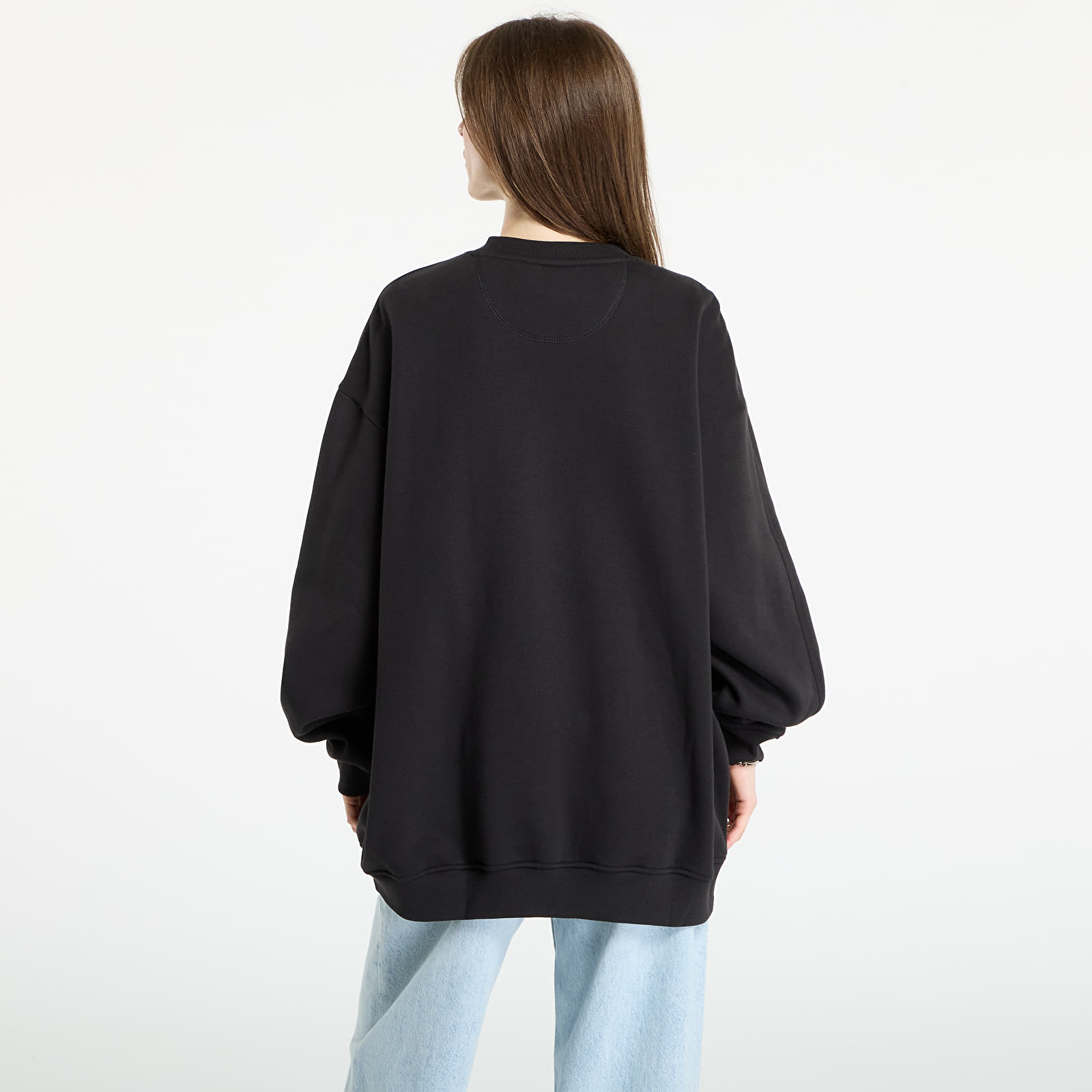 Sweatshirts für Frauen adidas Essentials Fleece Long Oversized Crew Sweatshirt Black
