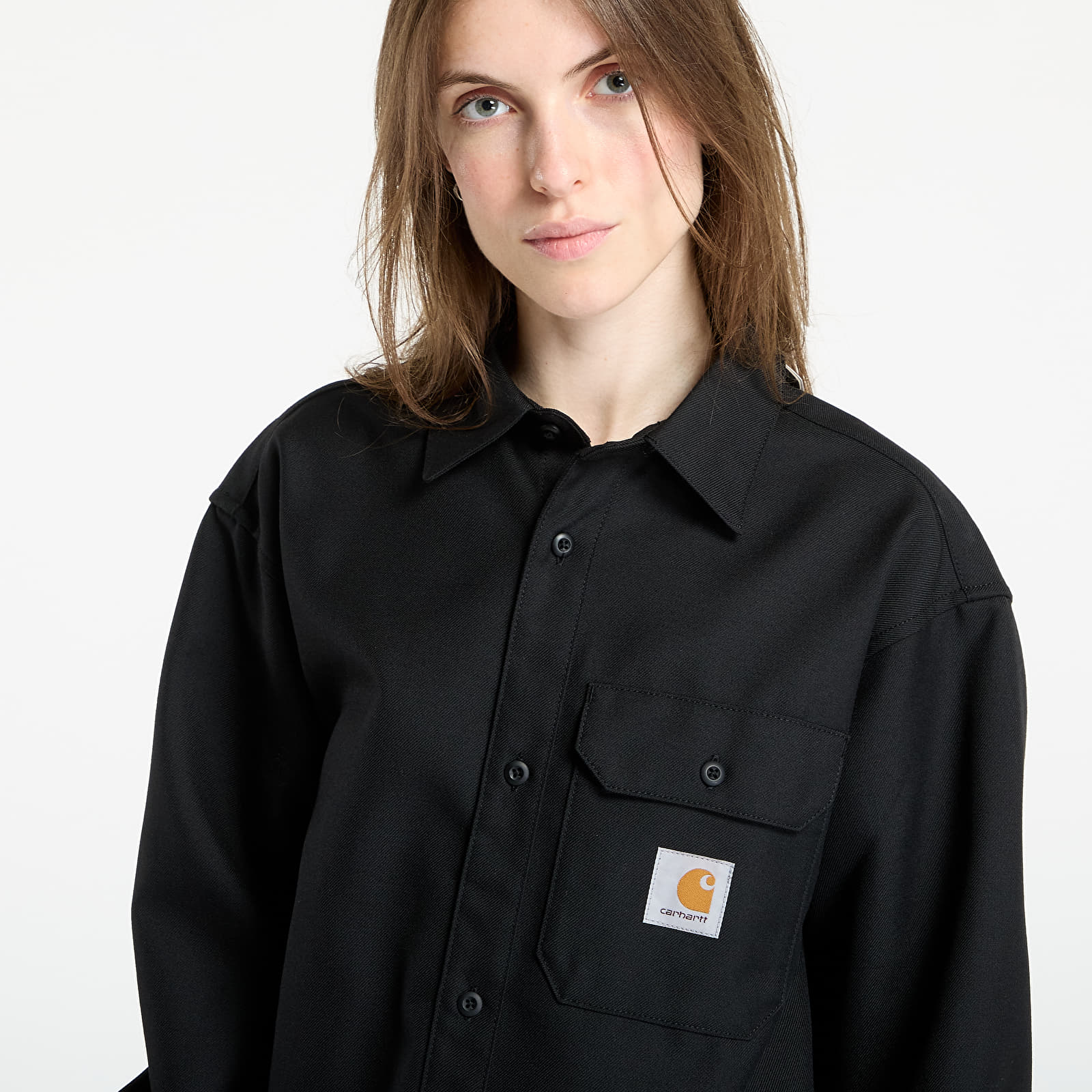 Men's shirts Carhartt WIP L/S Ray Shirt UNISEX Black Rigid