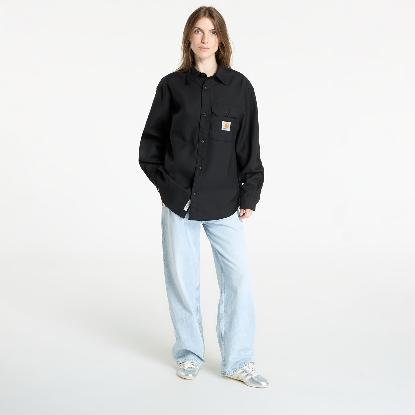 Men's shirts Carhartt WIP L/S Ray Shirt UNISEX Black Rigid