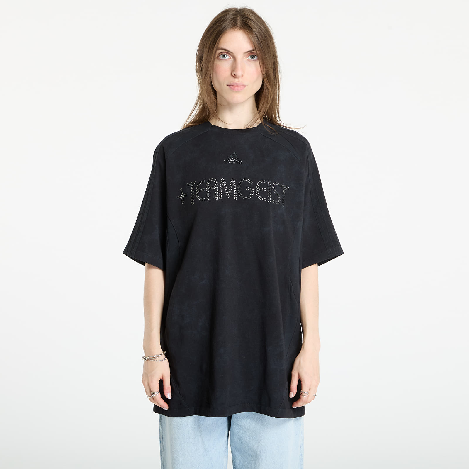 Γυναικεία μπλουζάκια adidas Adilenium Season 4 Teamgeist Washed Rhinestone T-Shirt Black