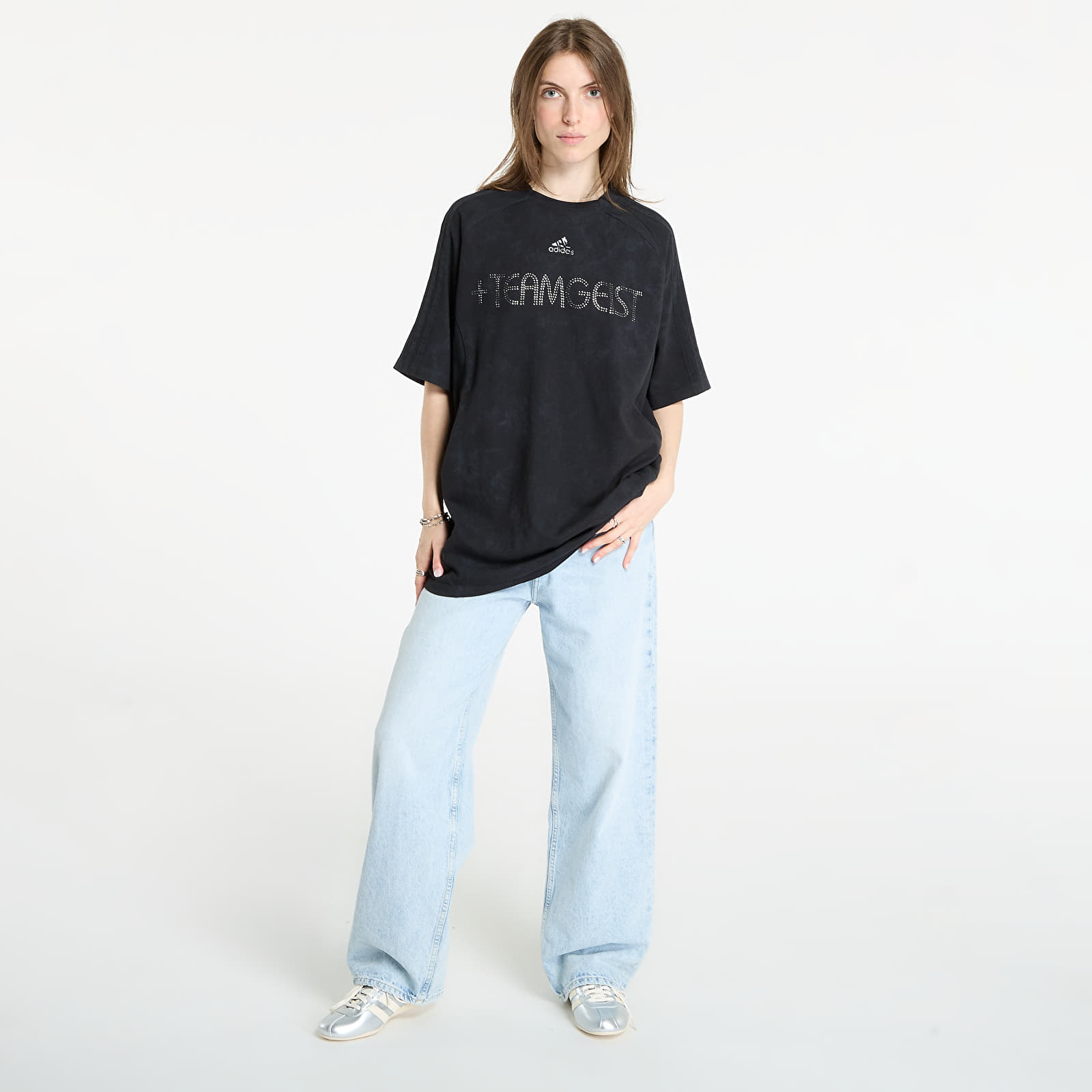 Γυναικεία μπλουζάκια adidas Adilenium Season 4 Teamgeist Washed Rhinestone T-Shirt Black