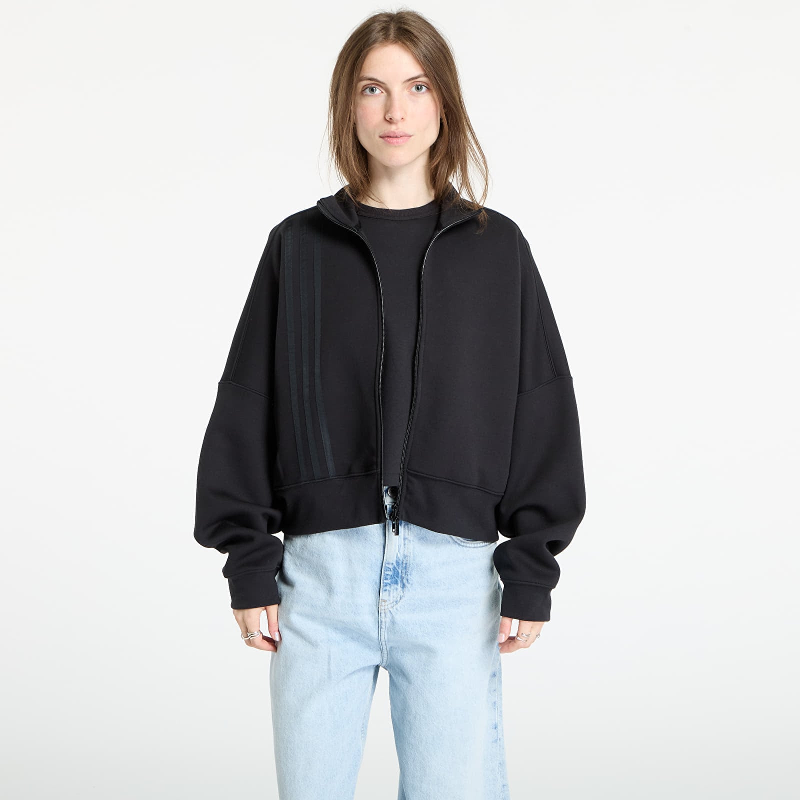 Sweatshirt adidas Off Placed 3-Stripes Zip Up Black M