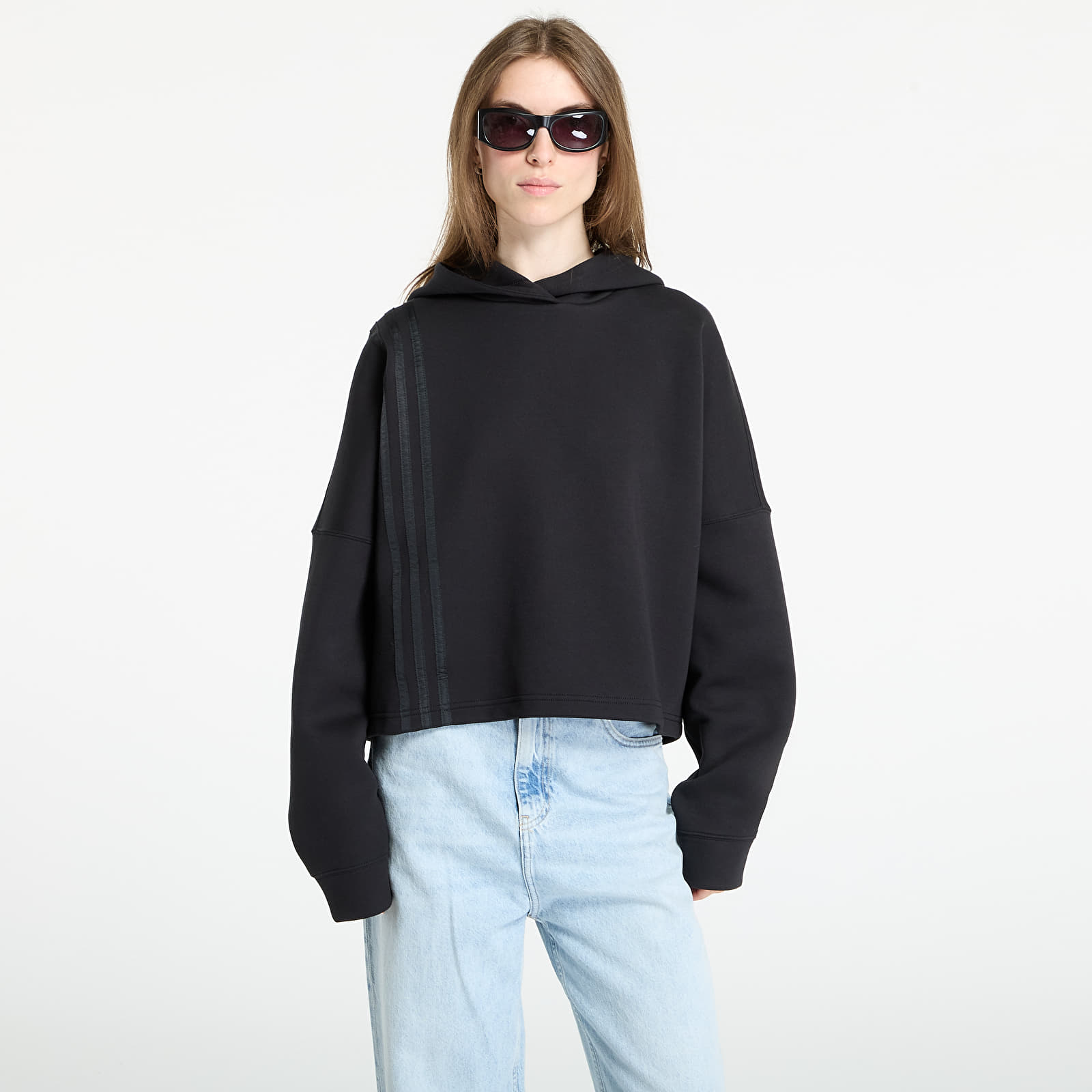 Γυναικεία φούτερ adidas Off Placed 3-Stripes Hoodie Black