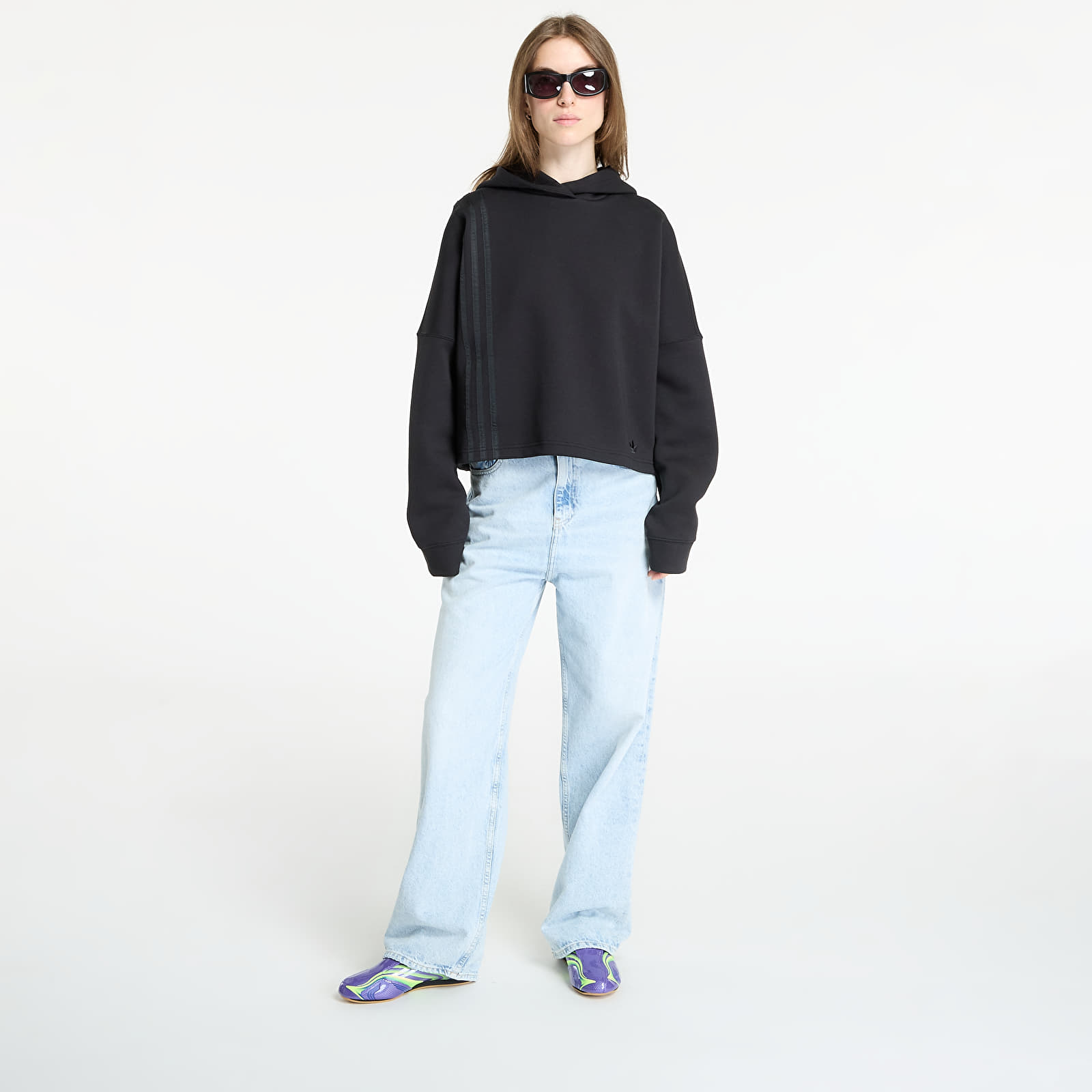 Γυναικεία φούτερ adidas Off Placed 3-Stripes Hoodie Black