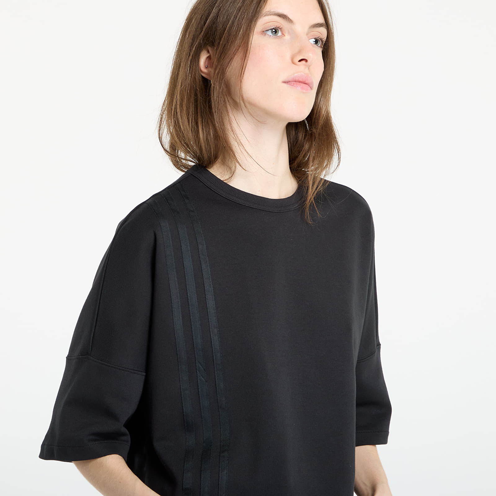 Γυναικεία μπλουζάκια adidas Off Placed 3-Stripes T-Shirt Black
