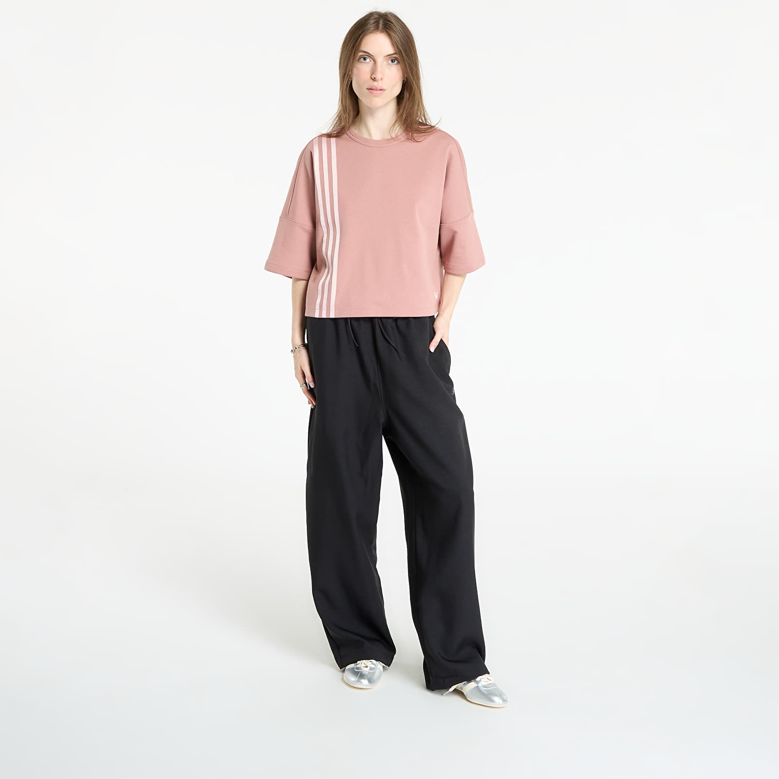 Γυναικεία μπλουζάκια adidas Off Placed 3-Stripes T-Shirt Warm Clay