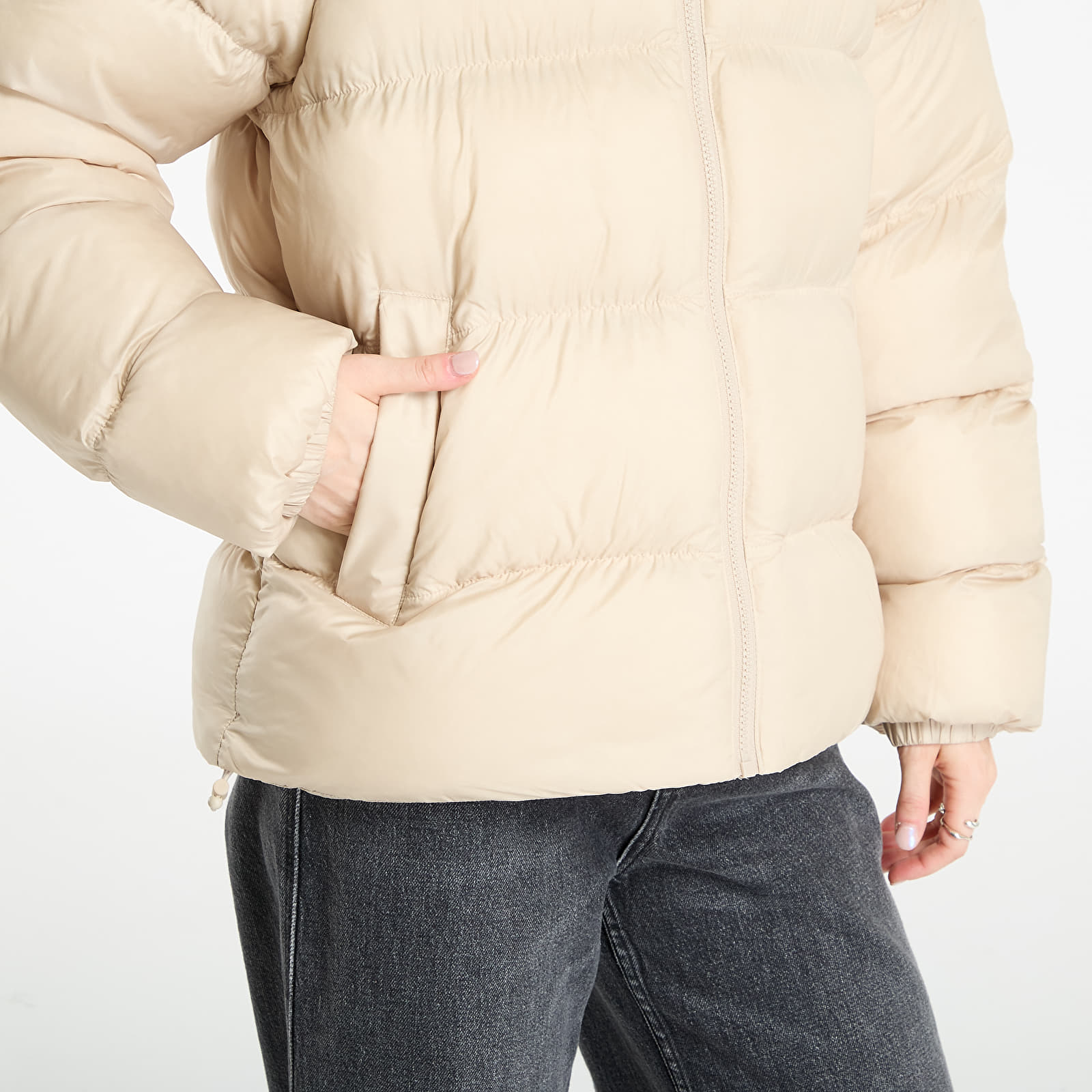 Γυναικεία down τζάκετ adidas Adicolor Short Puffer Jacket Stone Khaki