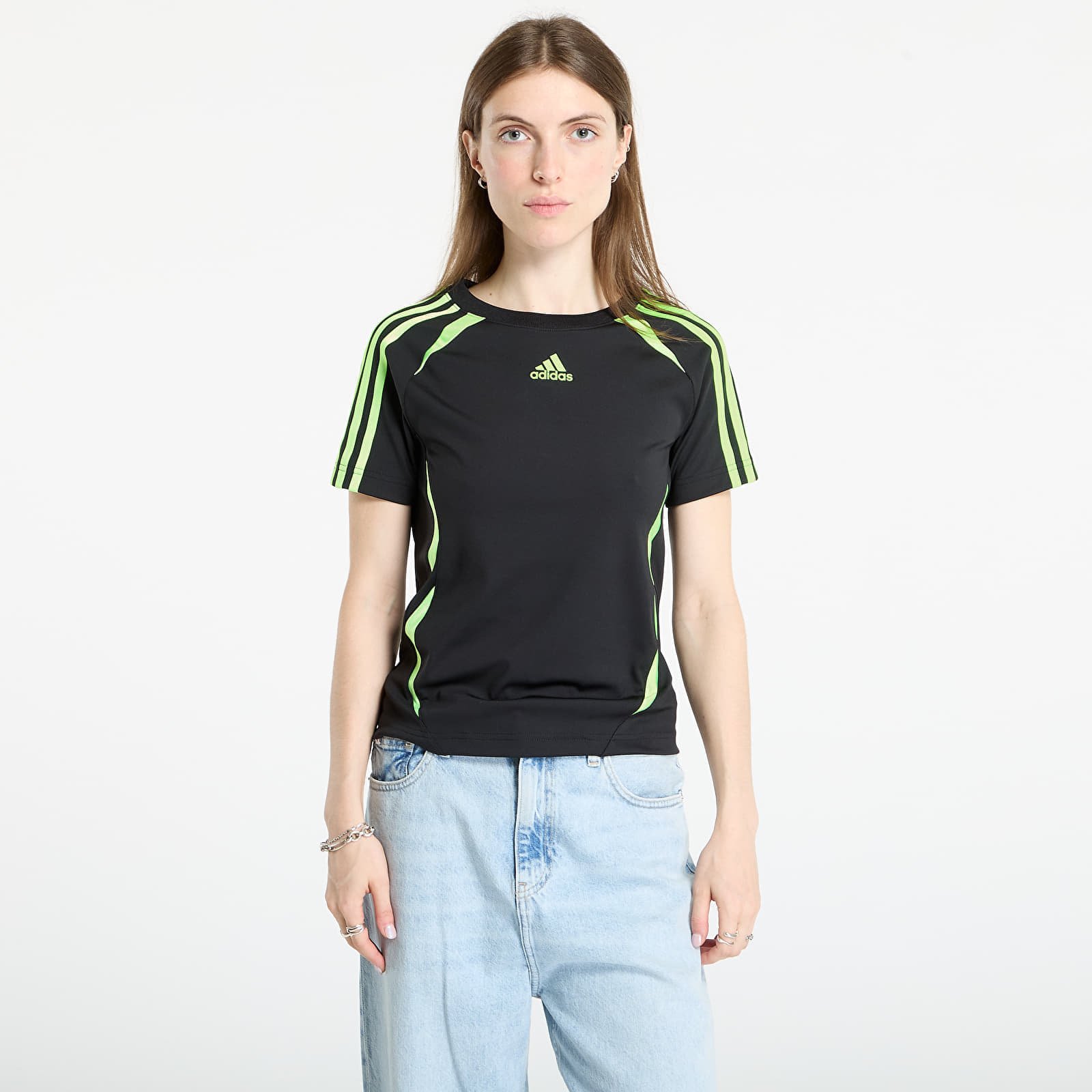 T-shirt adidas Teamgeist Adicolor Slim Jersey Black/ Signal Green XL