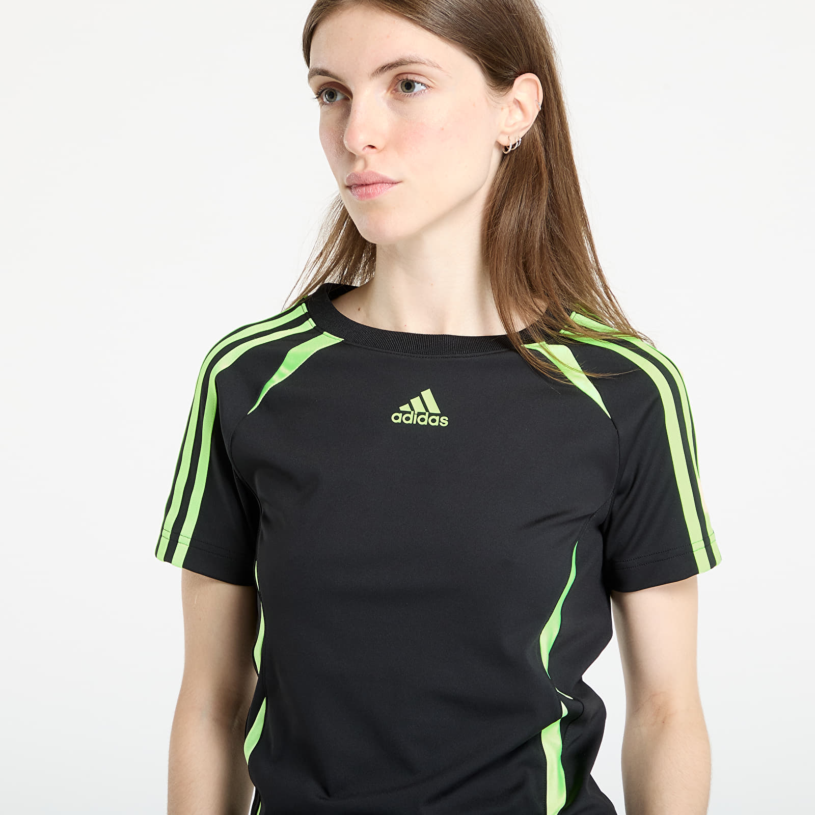 Γυναικεία μπλουζάκια adidas Teamgeist Adicolor Slim Jersey Black/ Signal Green