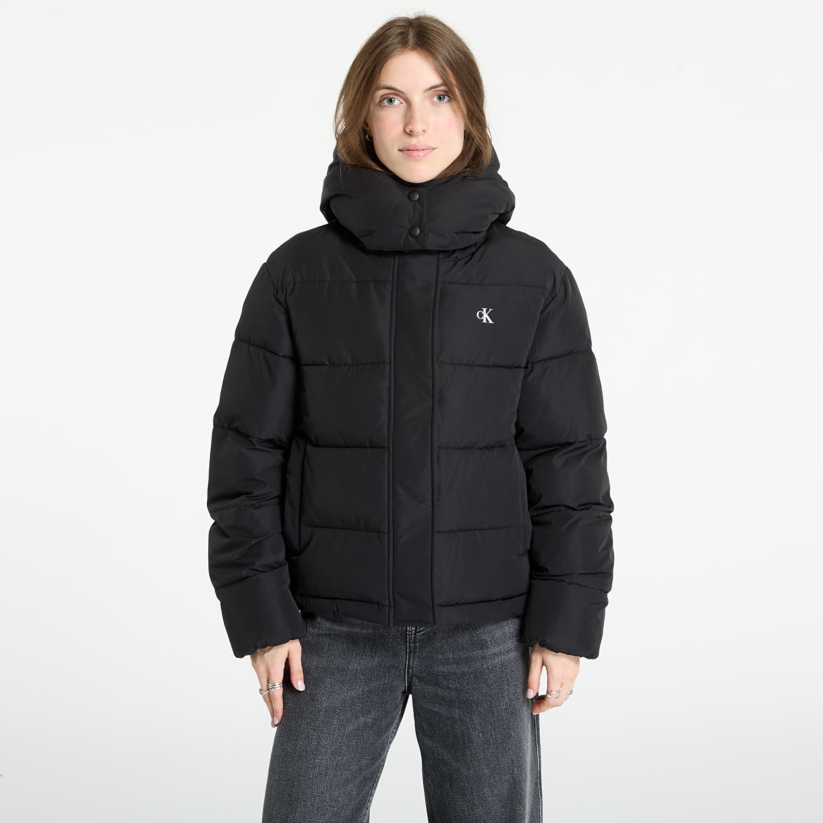 Piumini donna Calvin Klein Jeans Matte Monologo Short Jacket Black