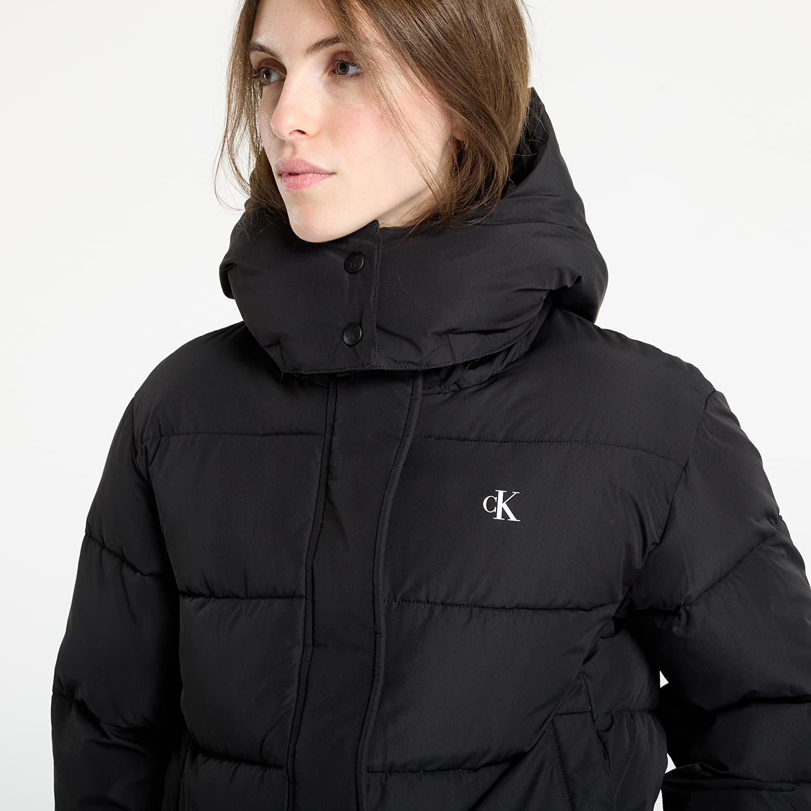 Piumini donna Calvin Klein Jeans Matte Monologo Short Jacket Black