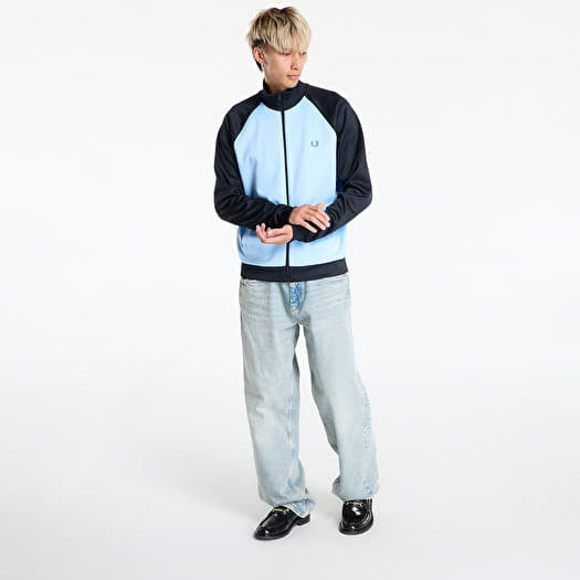 FRED PERRY Contrast Sleeve Track Jacket Track Blue/ Navy | Queens