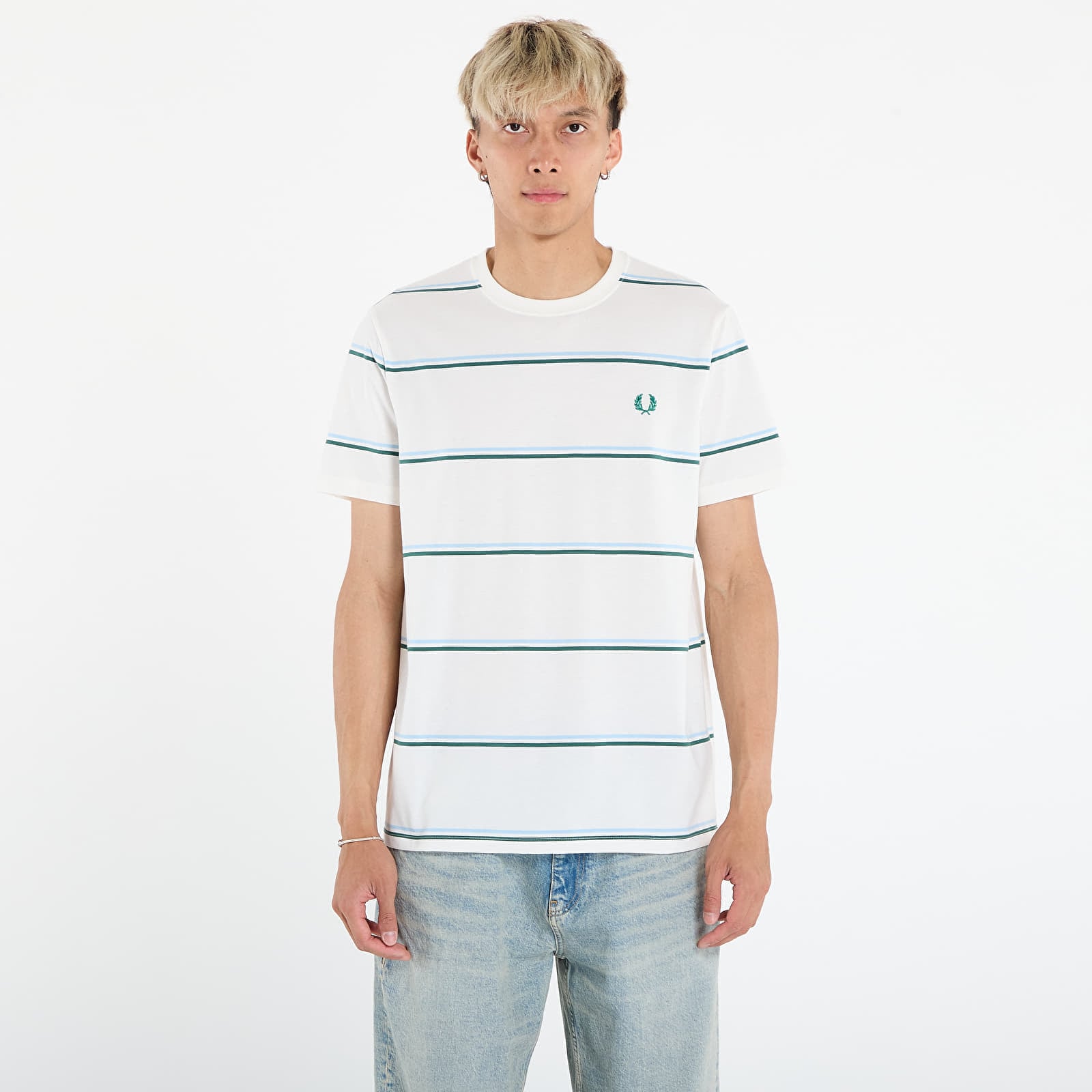 Tricou FRED PERRY Fine Stripe T-Shirt Snow White XL