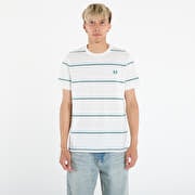 FRED PERRY Fine Stripe T-Shirt Snow White