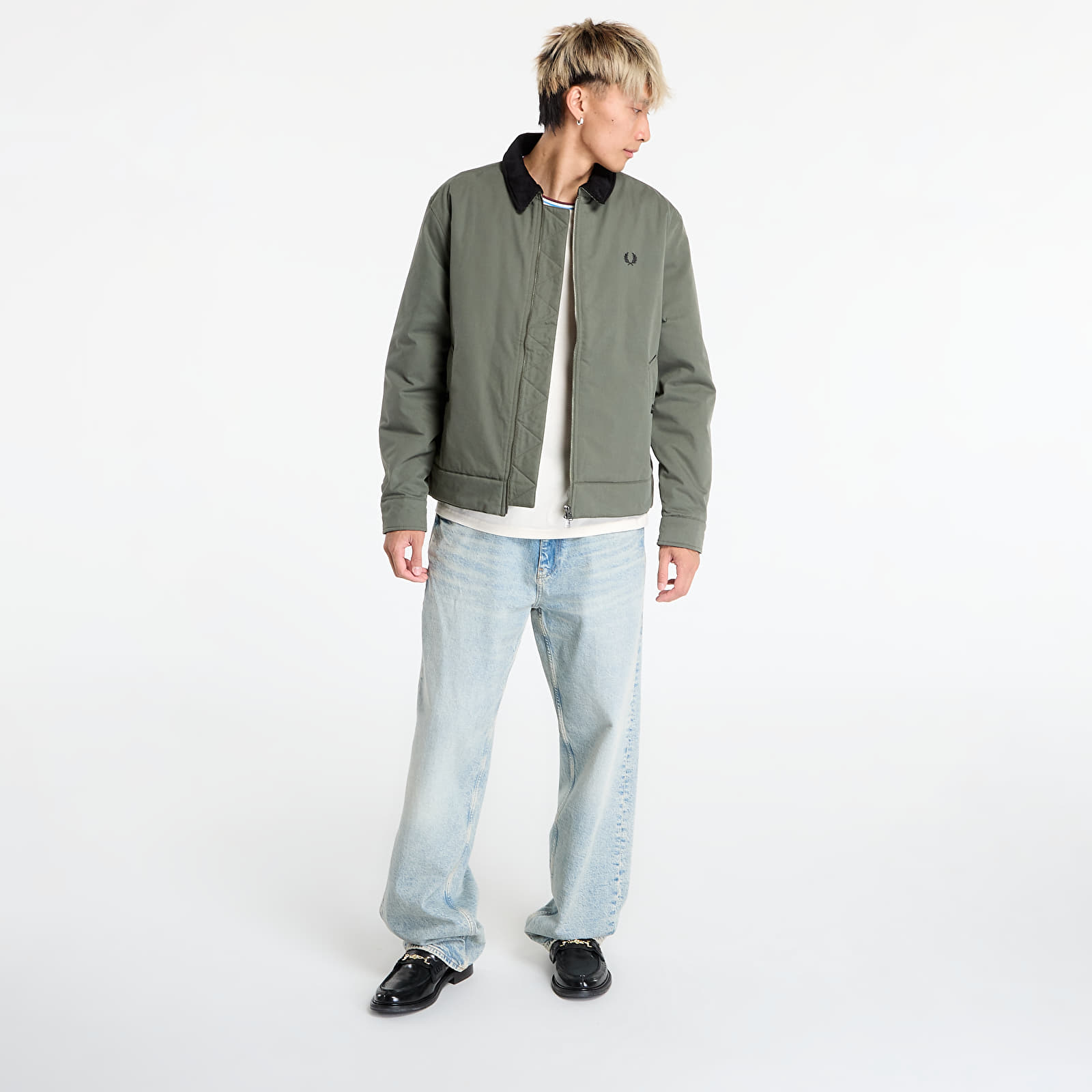Herenjassen FRED PERRY Cotton Caban Jacket Laurel W Grn