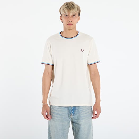 FRED PERRY Twin Tipped T-Shirt Ecr/ Crtblu/ Oxblo