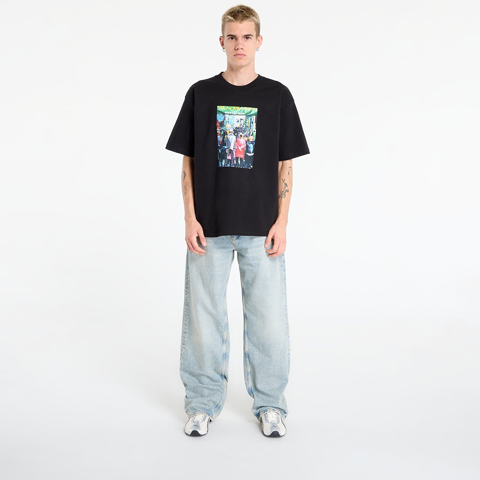 T-Shirts Männer PLEASURES Harajuku T-Shirt Black