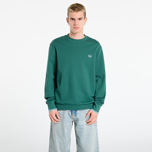 Sweatshirt FRED PERRY Crew Neck Sweatshirt Sprtgrn/ Trackblu