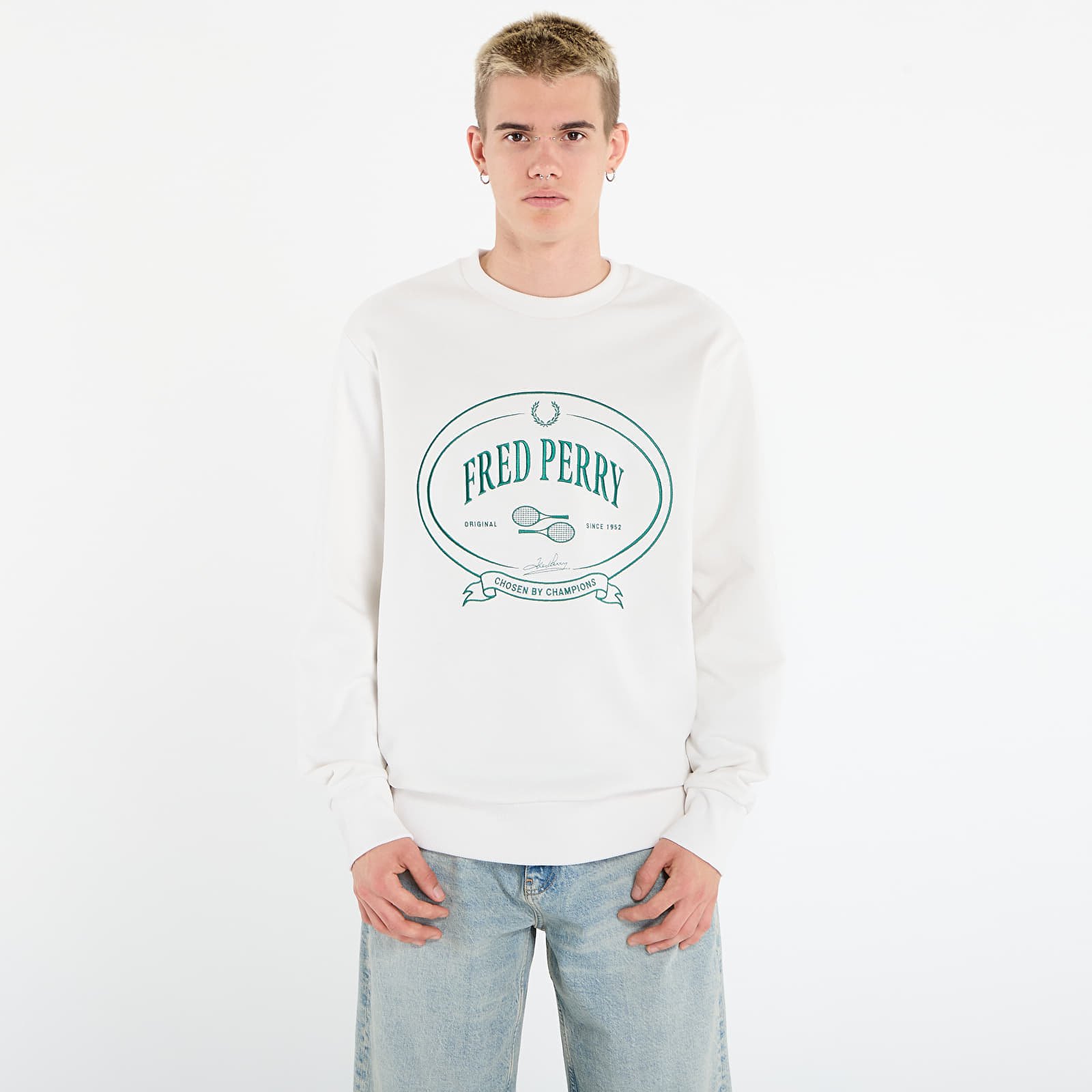 Sweatshirt FRED PERRY Chosen By Champions Sweatshirt Snow White XL