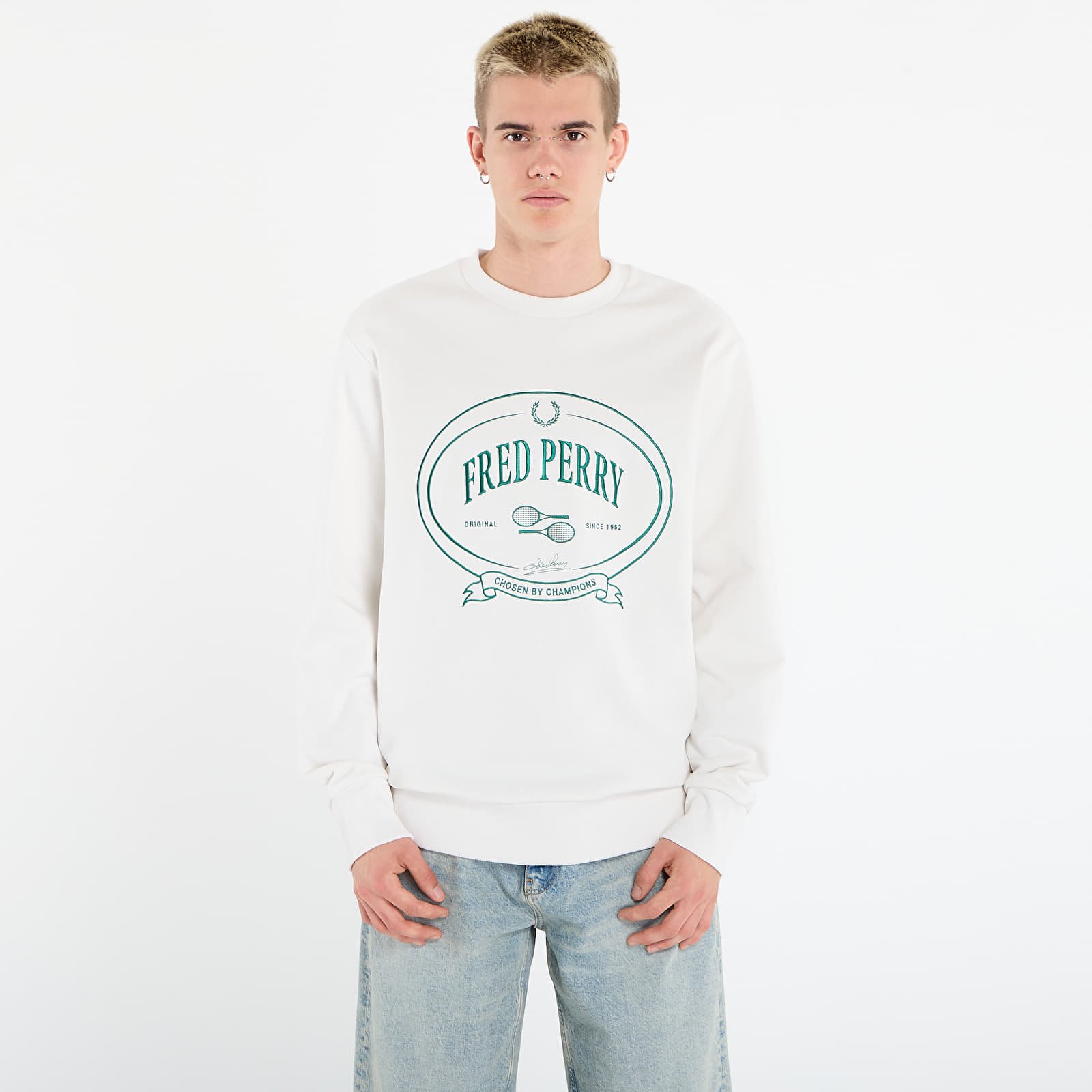 Felpe con cappuccio uomo FRED PERRY Chosen By Champions Sweatshirt Snow White