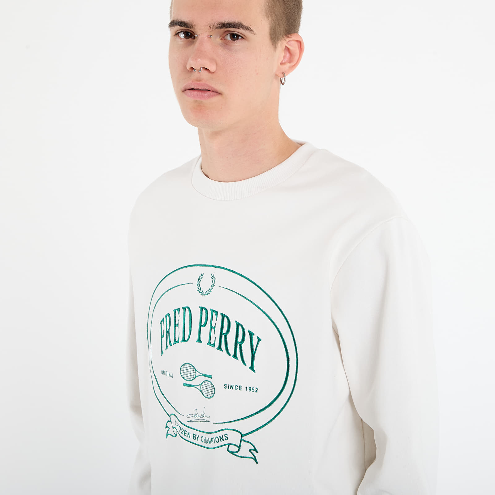 Felpe con cappuccio uomo FRED PERRY Chosen By Champions Sweatshirt Snow White