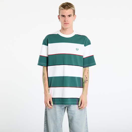 Marškinėliai FRED PERRY Striped Relaxed T-Shirt Snow White