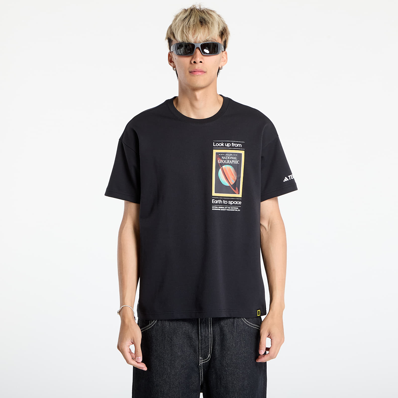 Ανδρικά μπλουζάκια adidas National Geographic UF AEROREADY Graphic T-shirt Black/ Dark Brown/ Clear Onix