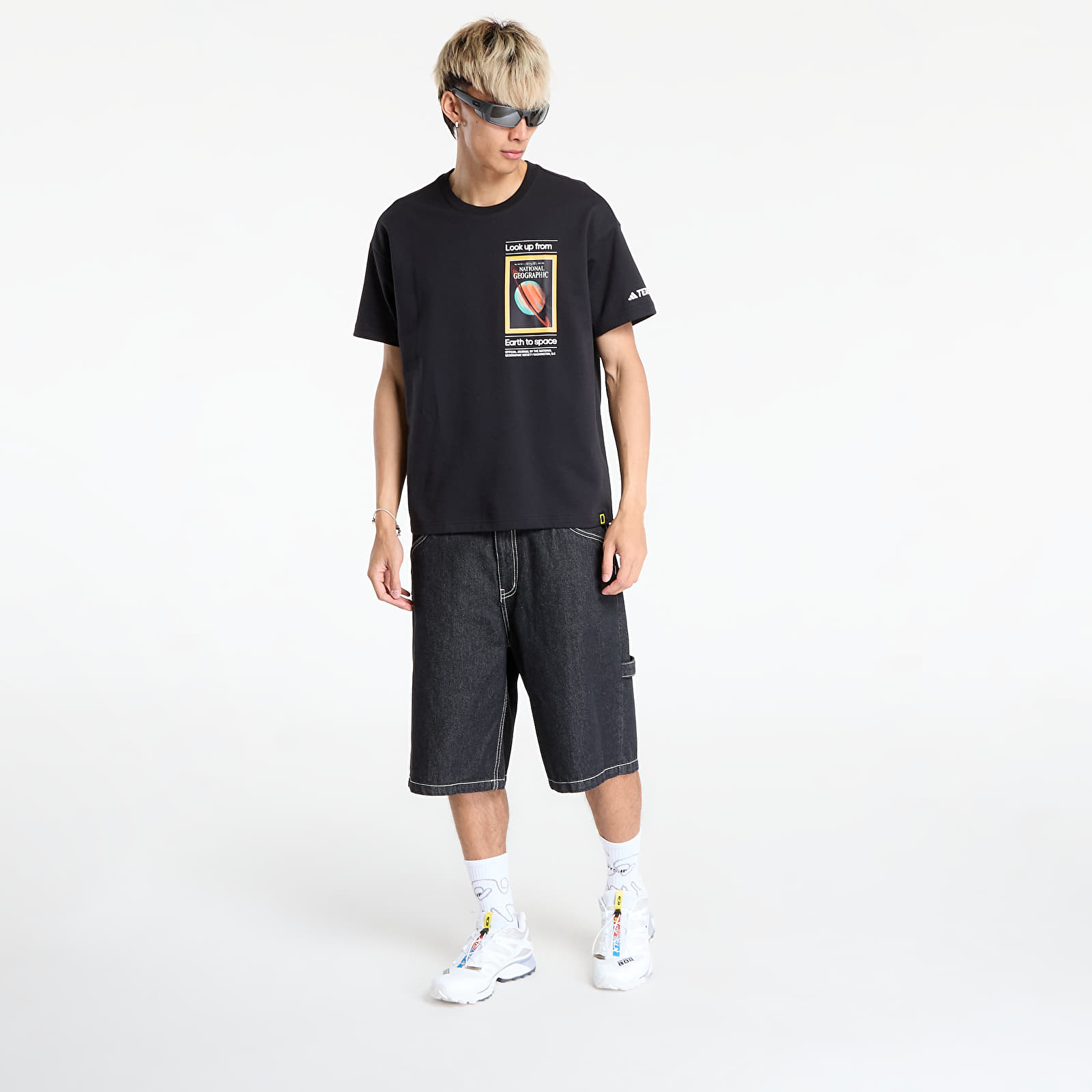 Ανδρικά μπλουζάκια adidas National Geographic UF AEROREADY Graphic T-shirt Black/ Dark Brown/ Clear Onix