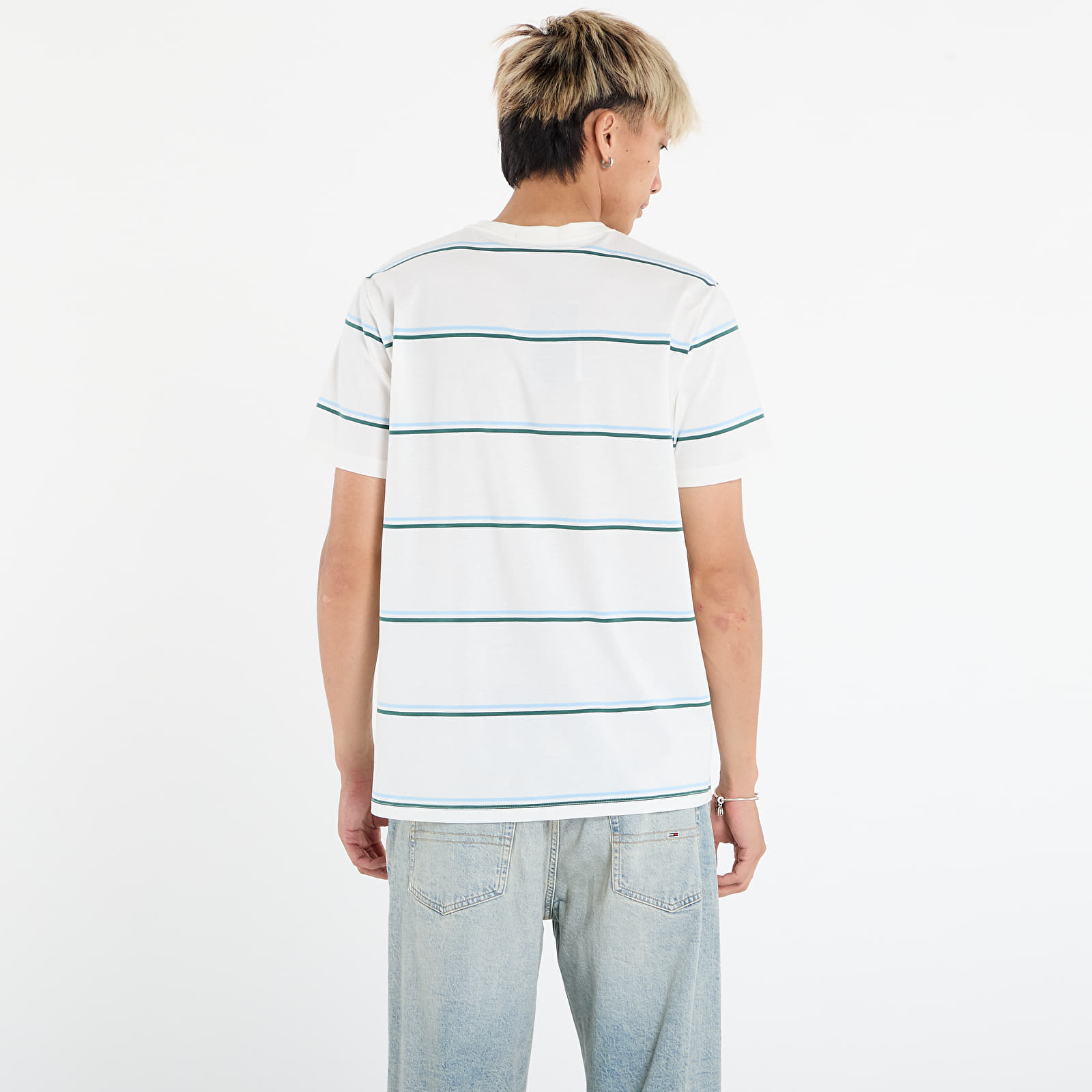 Heren T-shirts FRED PERRY Fine Stripe T-Shirt Snow White