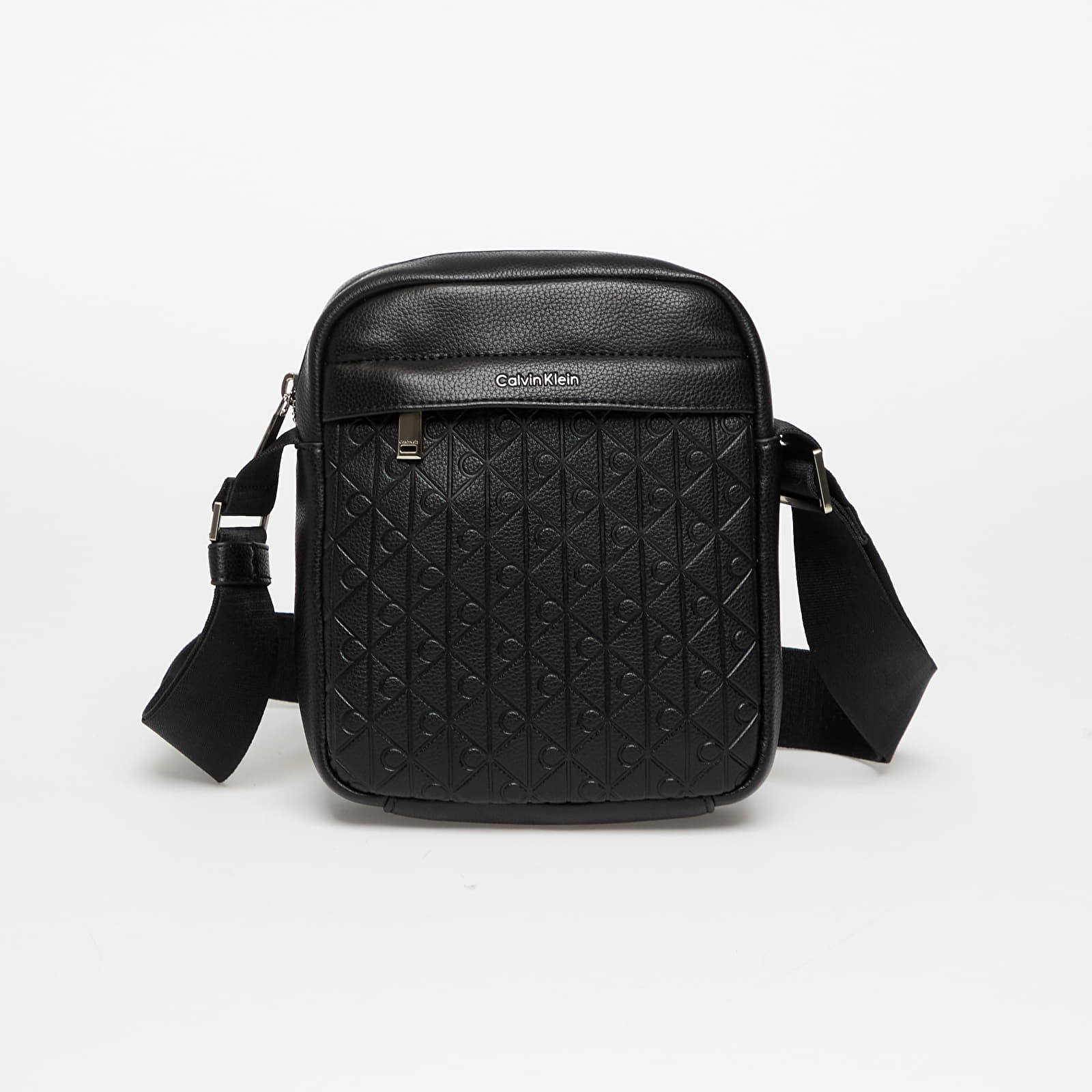 Borse a tracolla da uomo Calvin Klein Emblem Aop Emboss Crossover Black