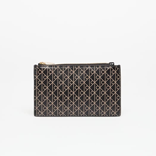 Calvin Klein Emblem Aop Top Zip Cardholder Black