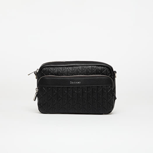 Borsa Calvin Klein Emblem Aop Emboss Crossover Black