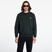 FRED PERRY Crew Neck Sweatshirt Night Green/ Snow White