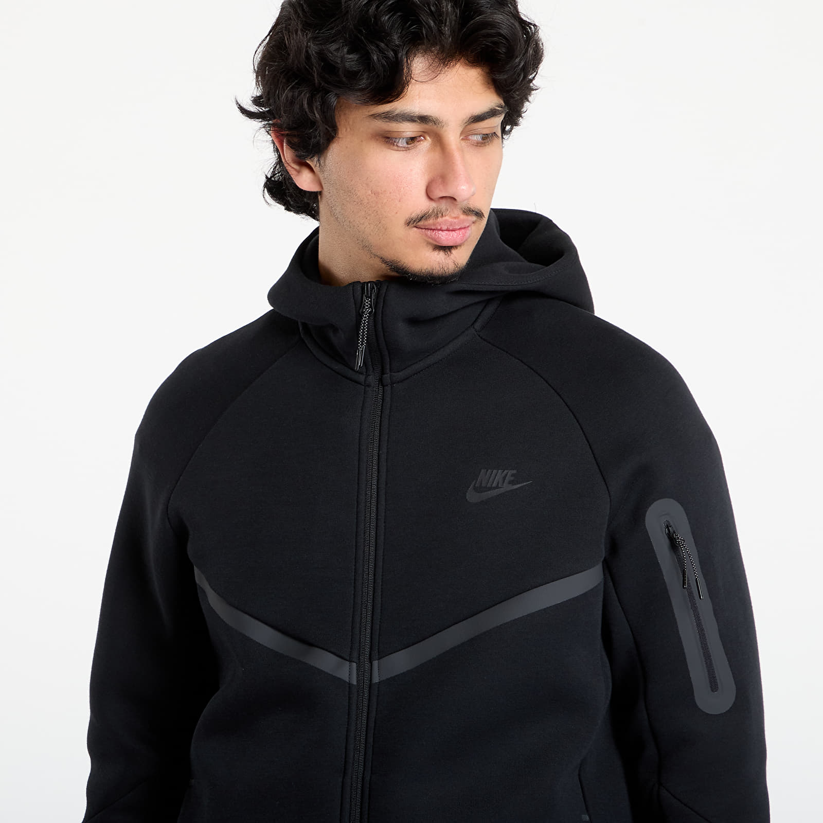 Men's sweatshirts Nike Tech Men's Fleece Windrunner Full-Zip Jacket Black/ Black