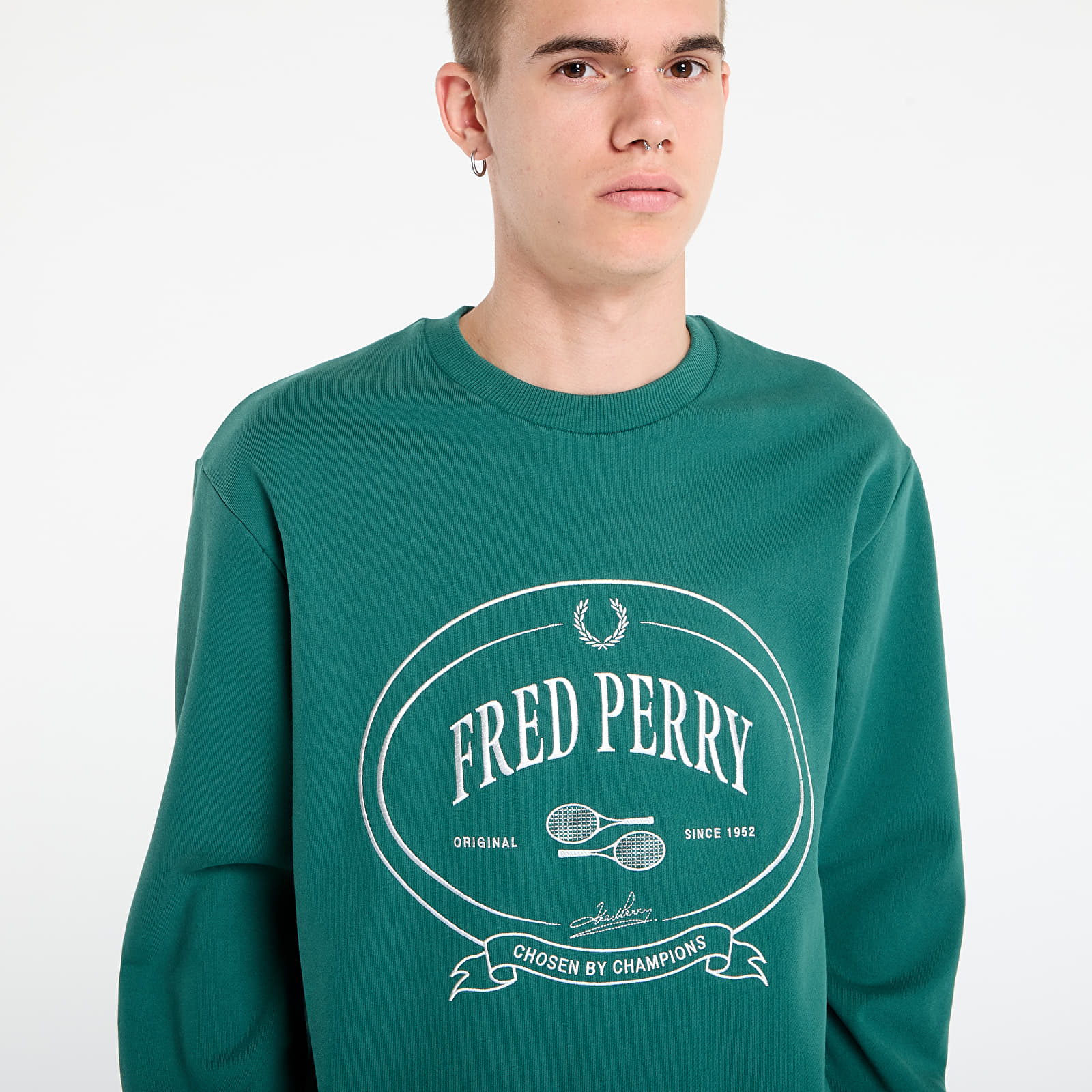 Felpe con cappuccio uomo FRED PERRY Chosen By Champions Sweatshirt Sport Green