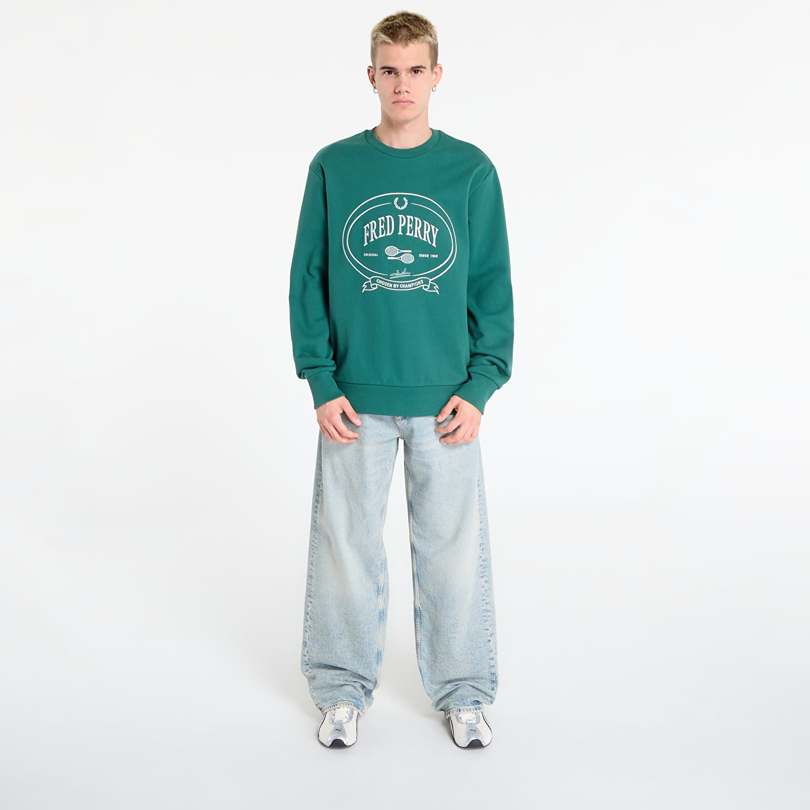 Felpe con cappuccio uomo FRED PERRY Chosen By Champions Sweatshirt Sport Green