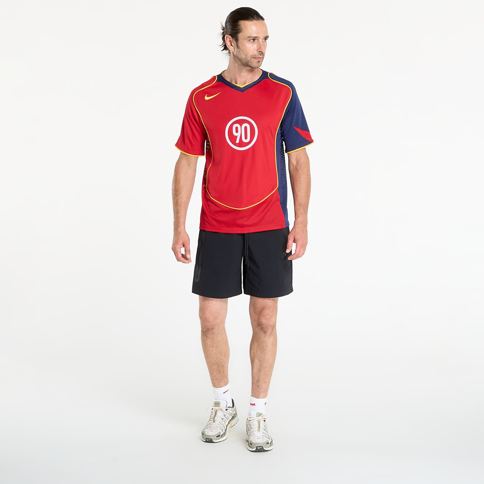 Чоловічі трикотажні вироби Nike Total 90 Men's Dri-FIT Soccer Jersey Gym Red/ Midnight Navy/ University Gold