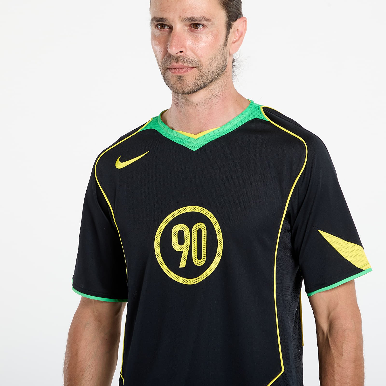 Чоловічі трикотажні вироби Nike Total 90 Men's Dri-FIT Soccer Jersey Black/ Green Spark/ Opti Yellow