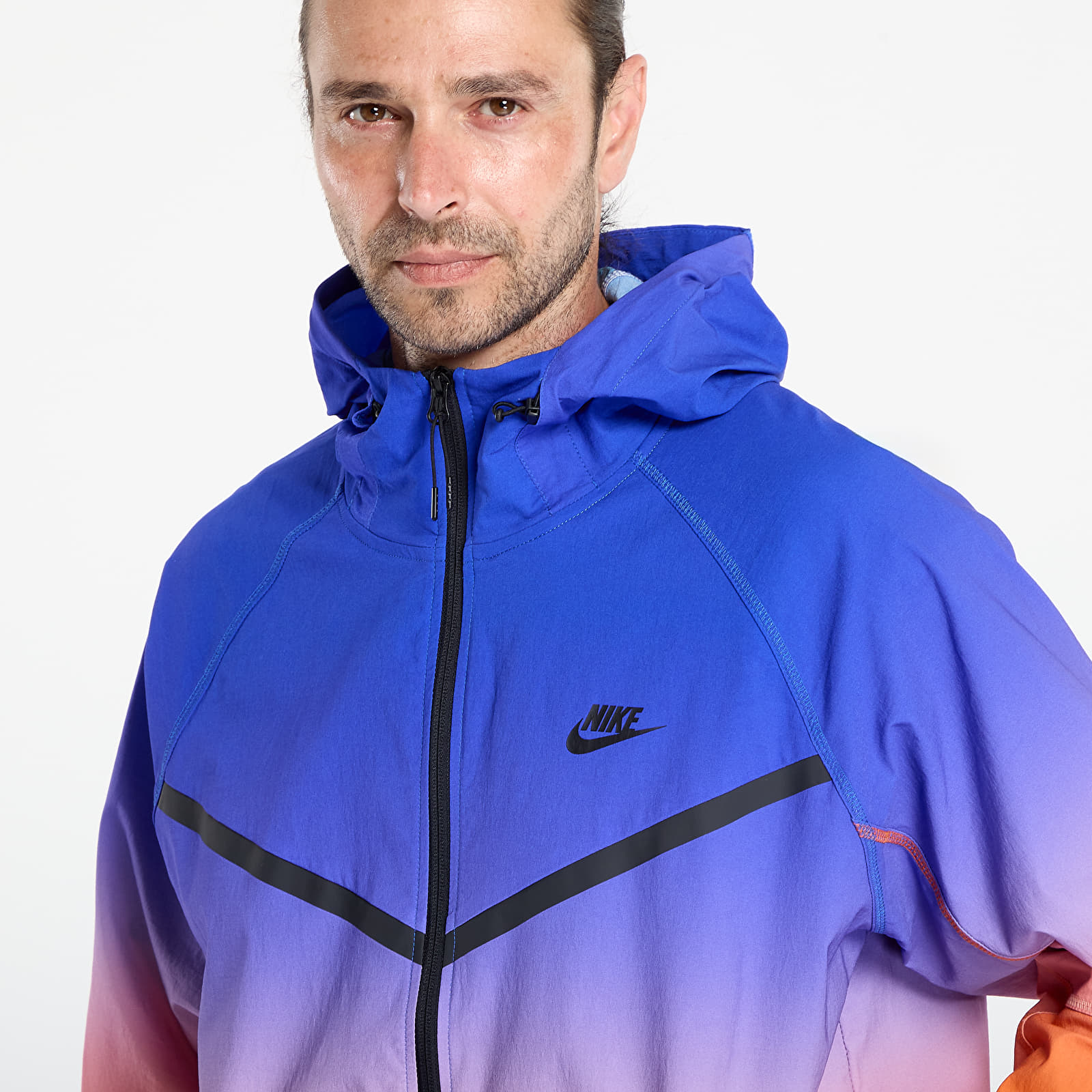 Herenjassen Nike Tech Men's Woven Full-Zip Jacket Game Royal/ Safety Orange
